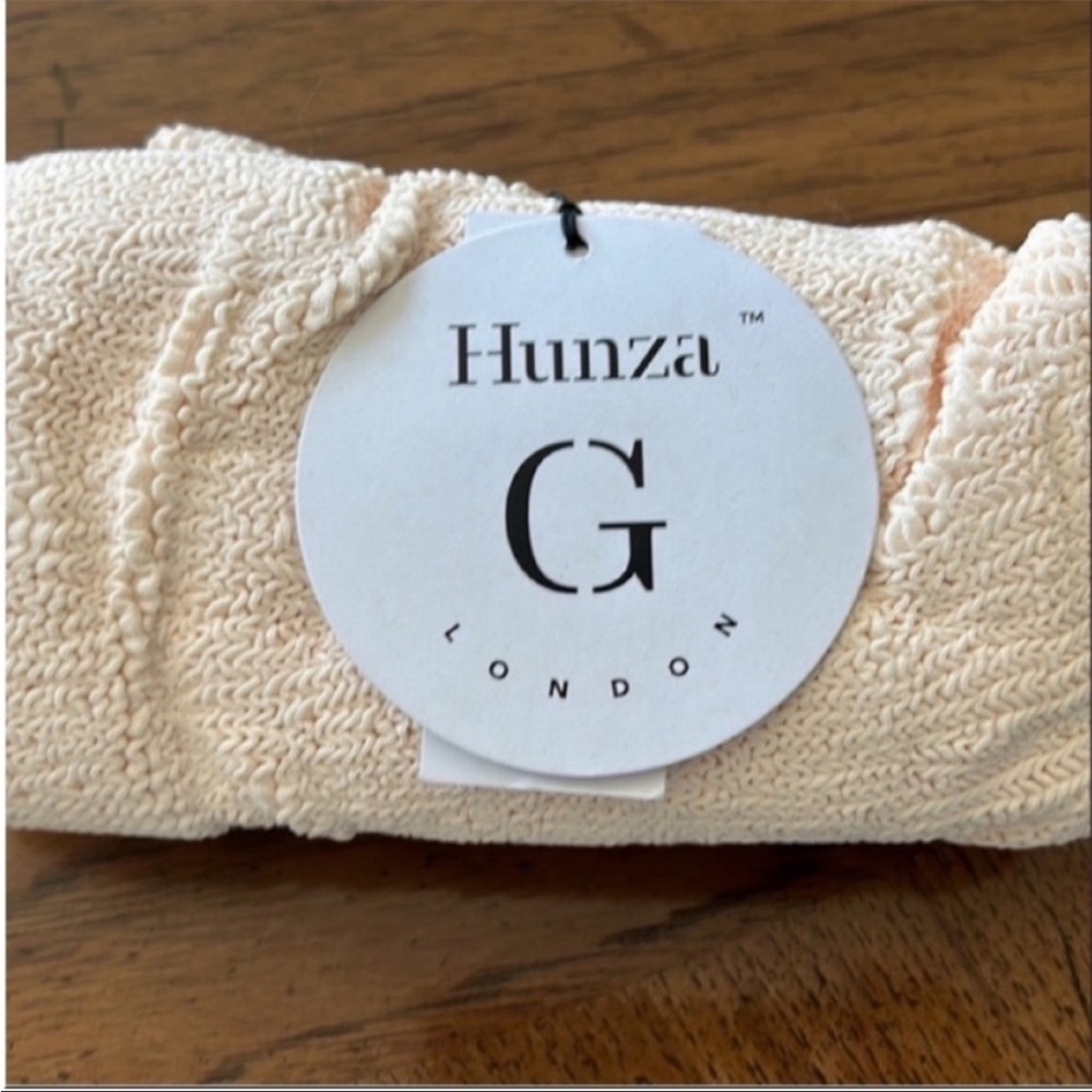 Last One 🐚 Hunza G 🐚 Domino Crinkle Bathing Suit in Blush - NWT - Picture 5 of 8